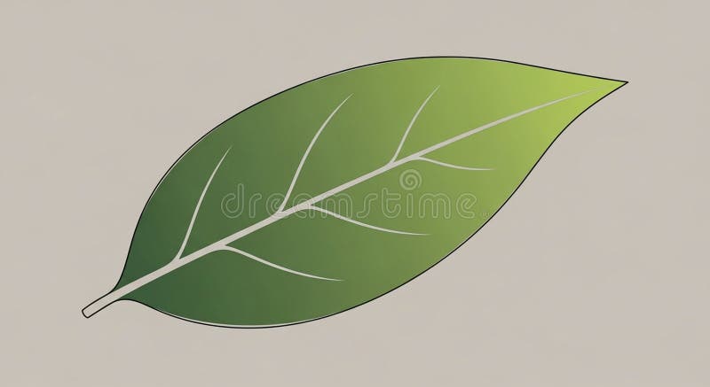 A digitally rendered green leaf with stock illustration