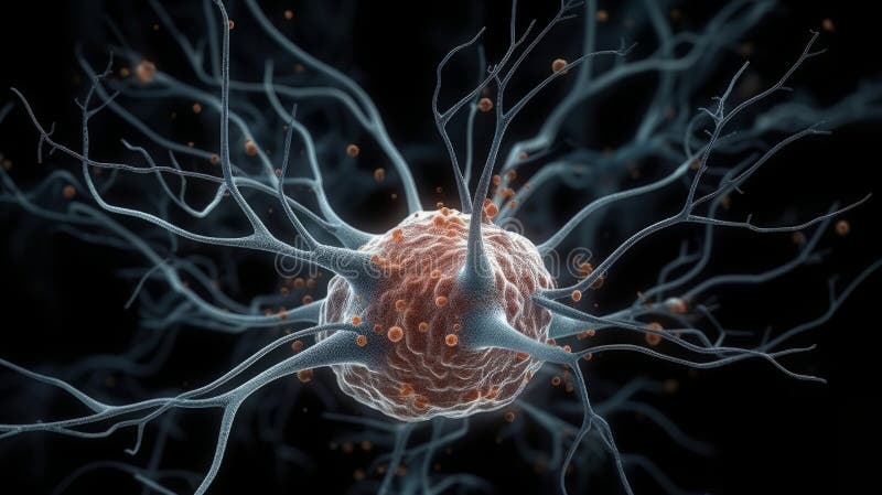 Un creier uman transformat digital care prezintă căile și structurile sale neuronale complexe. ai generativ stock photo