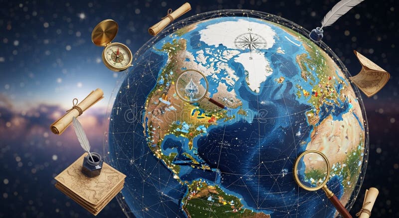 A digitally rendered image of Earth royalty free illustration