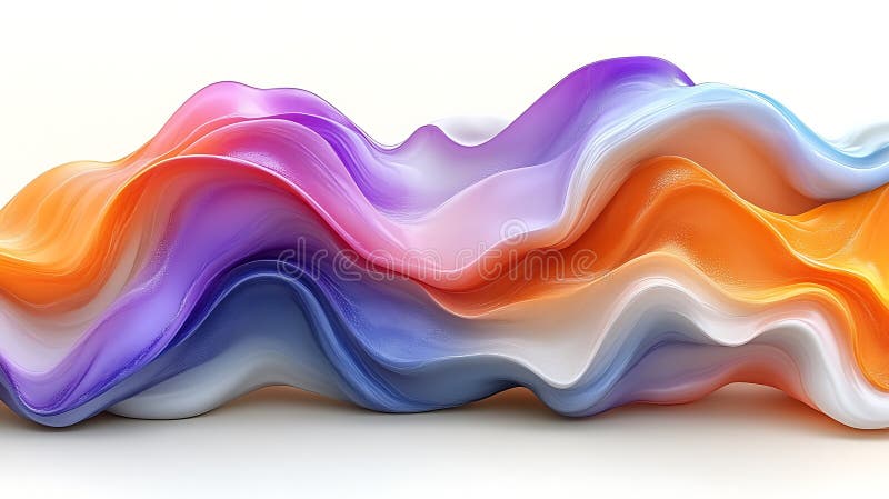 Abstract Colorful Wavy Fluid Form Design stock photo