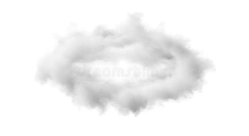 A digitally rendered image of a single white cloud against a stark white backgrou royalty free illustration