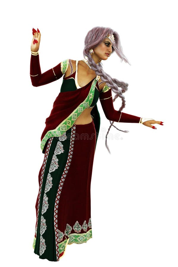 Indian Girl Dancing Braids Stock Illustrations 17 Indian Girl Dancing