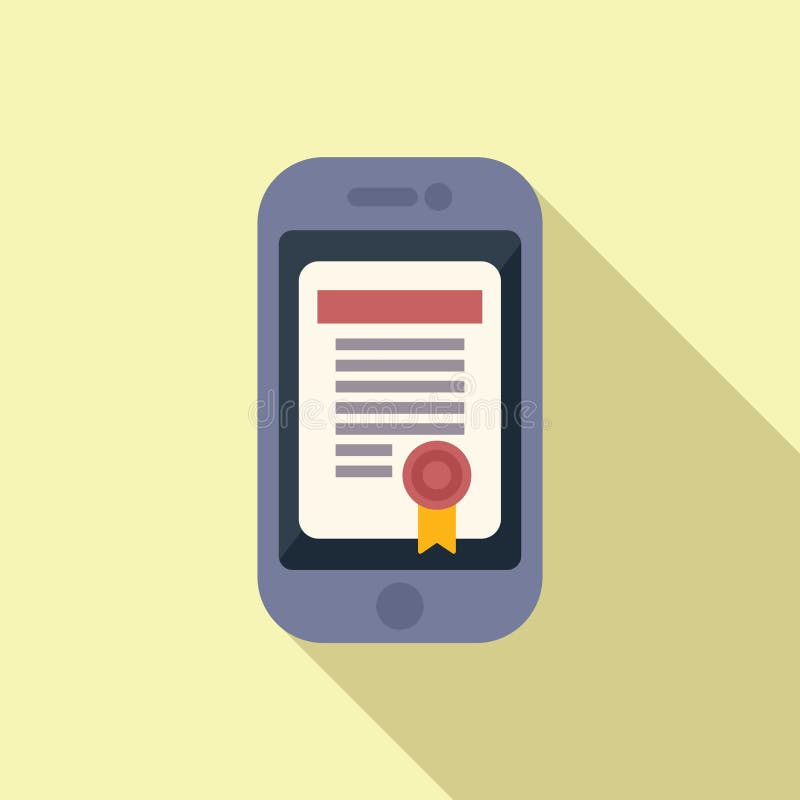 Digitalt certifikat på mobilenhetsikon vektor illustrationer