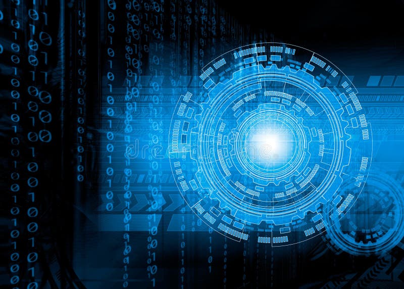 Digitaltechnik Abstrakter futuristischer Hintergrund mit Karten, Diagrammen und Ringen lizenzfreie stockfotografie