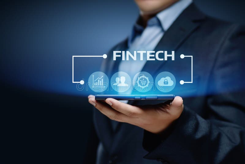 Digitaltechnik-Geschäfts-Internet-Konzept Fintech Finanz- lizenzfreie stockbilder