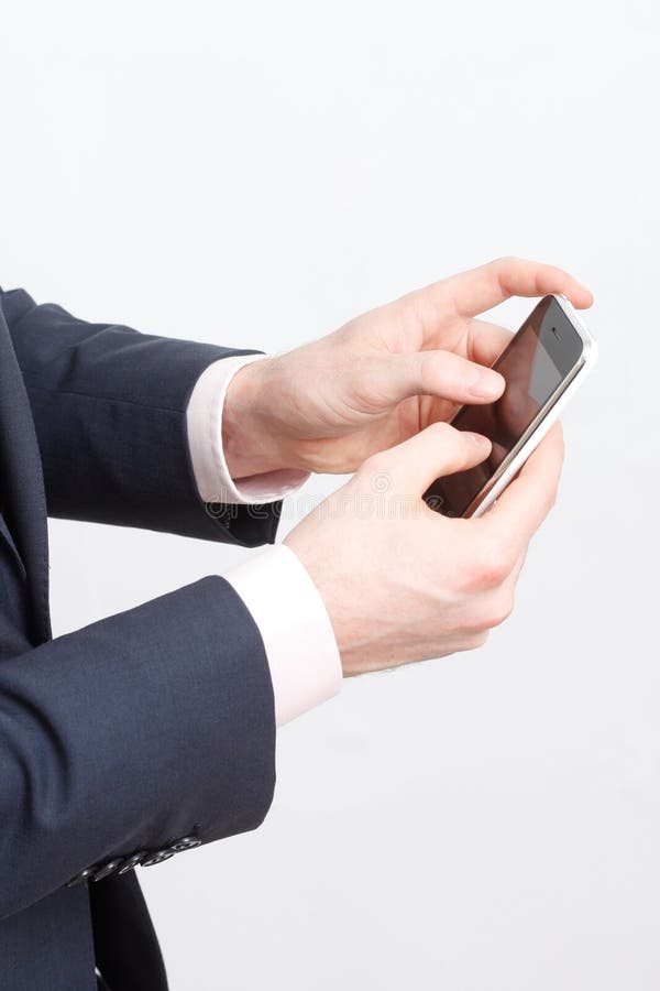 Digitare sul cellulare fotografia stock libera da diritti