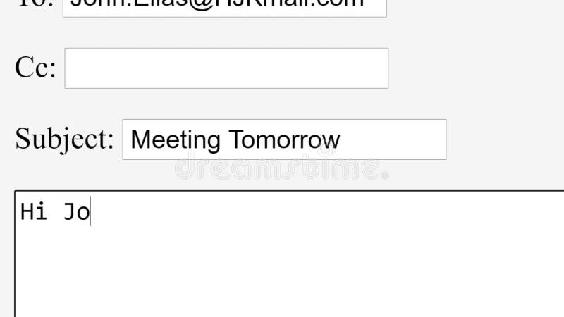 Digitar Saudação De Introdução Iniciar Email Hi John Na Caixa Online.  Iniciar O Tipo De Email Para Outro Destinatário De Pessoa No Video Estoque  - Vídeo de entrar, navegador: 220037697