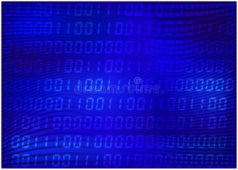 0,1 digits vector wallpaper. blue Binary code background. Digital matrix abstract technology illustration. stock illustration