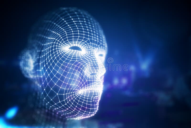 Digtal human face royalty free illustration