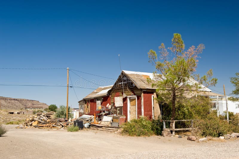 Dilapidated desert building