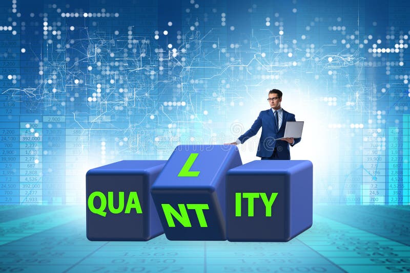 Dilemma Quantität versus Qualität lizenzfreie stockbilder