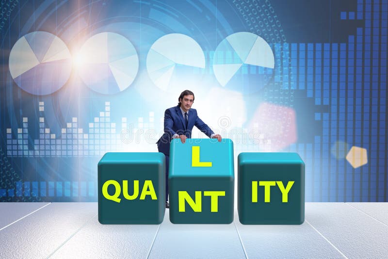Dilemma Quantität versus Qualität lizenzfreies stockbild