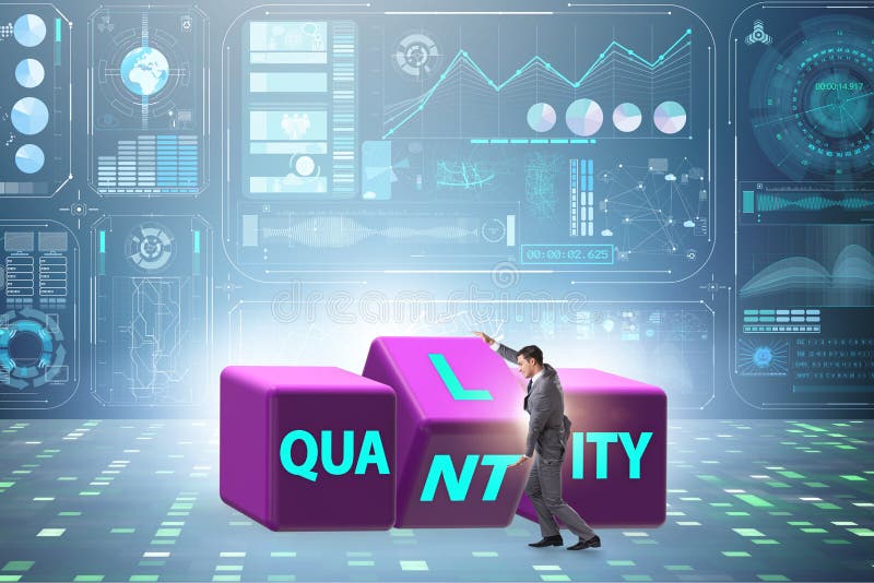 Dilemma Quantität versus Qualität stockfotografie