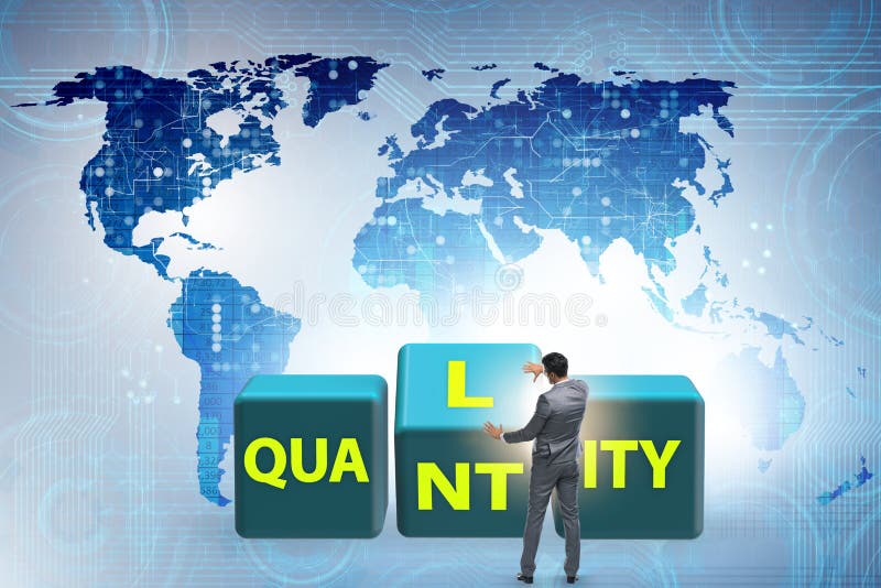 Dilemma Quantität versus Qualität lizenzfreie stockfotos