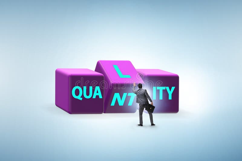 Dilemma Quantität versus Qualität vektor abbildung