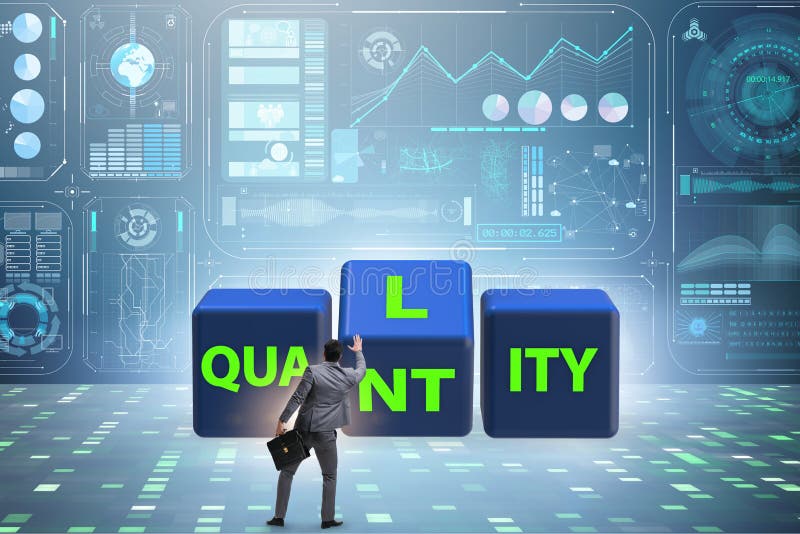 Dilemma Quantität versus Qualität lizenzfreie stockbilder