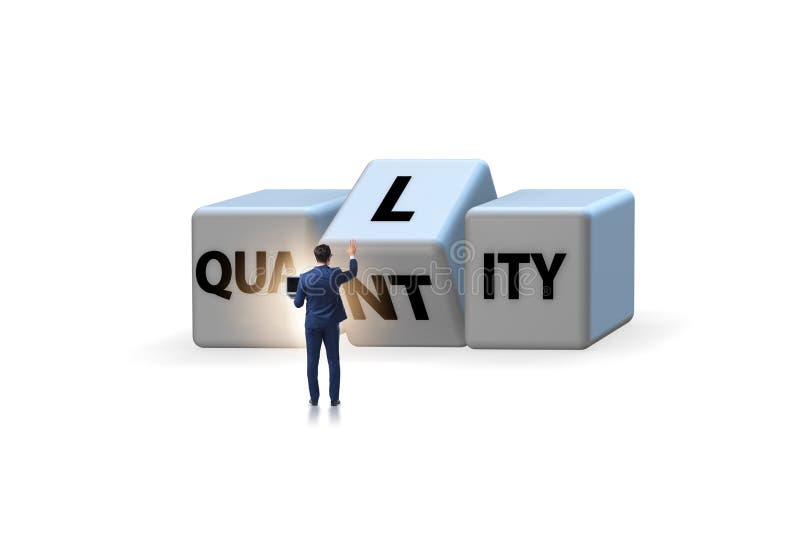 Dilemma Quantität versus Qualität lizenzfreie stockfotografie
