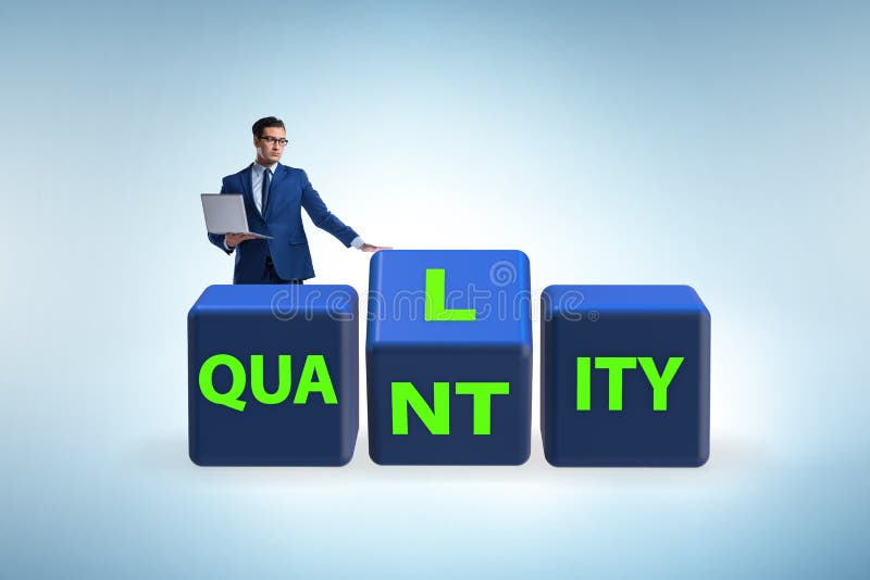 Dilemma Quantität versus Qualität lizenzfreie stockfotos