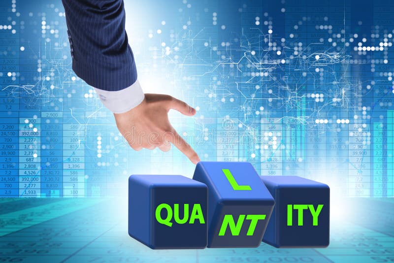 Dilemma Quantität versus Qualität lizenzfreie stockfotografie