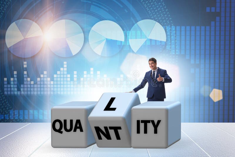 Dilemma Quantität versus Qualität lizenzfreie stockfotos