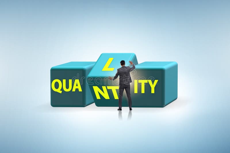 Dilemma Quantität versus Qualität lizenzfreie stockfotografie