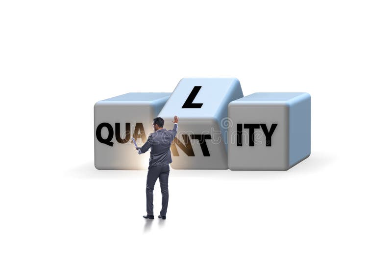 Dilemma Quantität versus Qualität lizenzfreie stockfotos