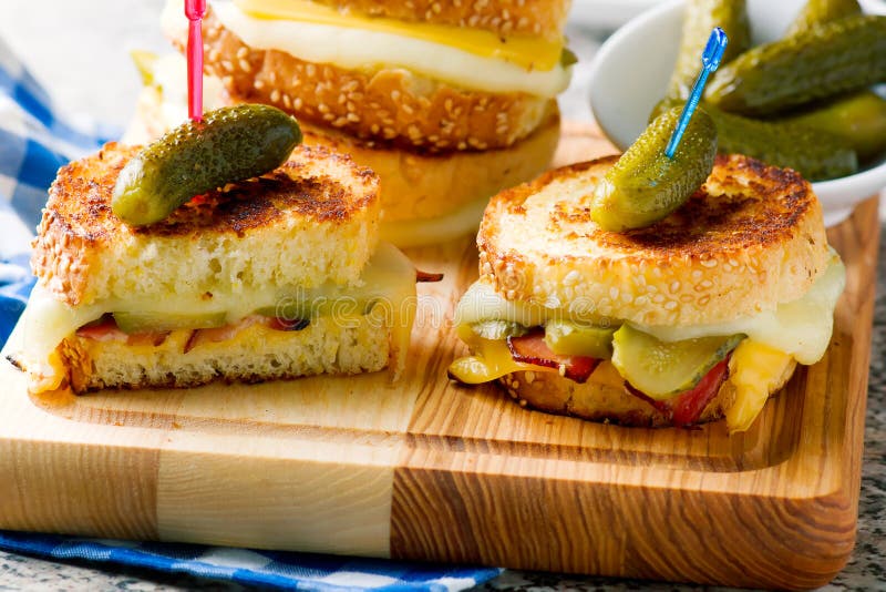 Dill Pickle Bacon Grilled Cheese Stock Photo - Image of ...