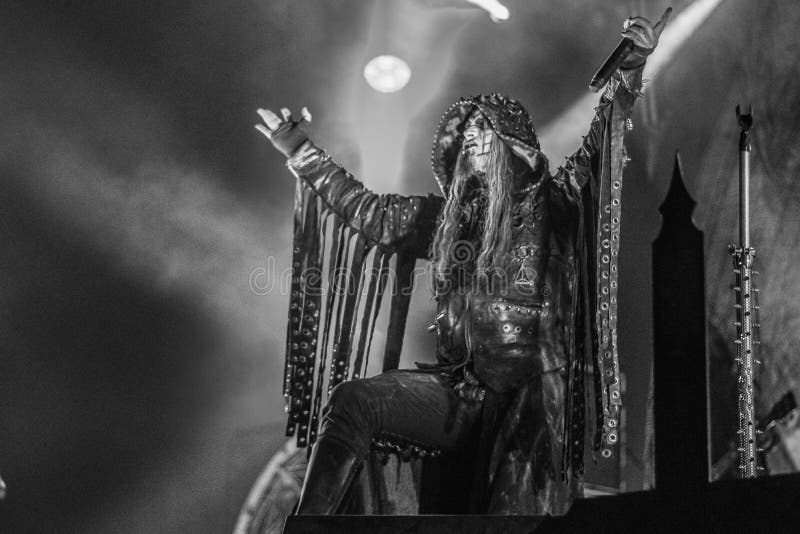 The Norwegian symphonic black metal band Dimmu Borgir performs live at Oslo  Spektrum. Here vocalist Shagrath is seen live on stage. Norway, 28/05 2011  Stock Photo - Alamy