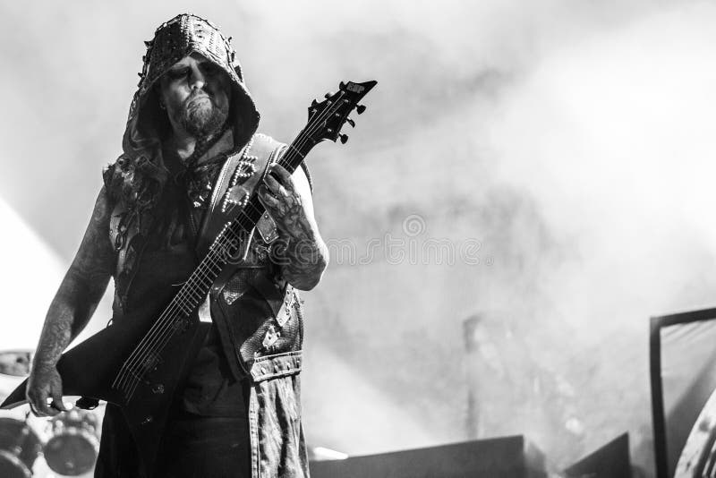 The Norwegian symphonic black metal band Dimmu Borgir performs live at Ole  Bull Scene in Bergen. Here vocalist Shagrath is seen live on stage. Norway,  28/05 2012 Stock Photo - Alamy