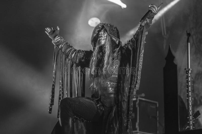 The Norwegian symphonic black metal band Dimmu Borgir performs live at Oslo  Spektrum. Here vocalist Shagrath is seen live on stage. Norway, 28/05 2011  Stock Photo - Alamy