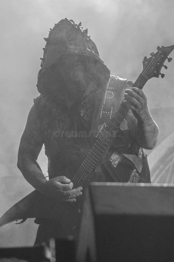 The Norwegian symphonic black metal band Dimmu Borgir performs live at Oslo  Spektrum. Here vocalist Shagrath is seen live on stage. Norway, 28/05 2011  Stock Photo - Alamy