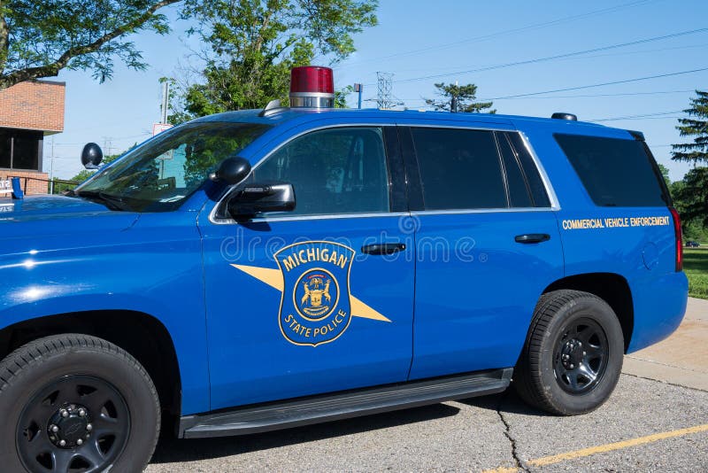 Dimondale MI - June 4, 2022: State of Michigan Commercial Vehicle Enforcement patrol car SUV. High quality photo. Dimondale MI - June 4, 2022: State of Michigan Commercial Vehicle Enforcement patrol car SUV. High quality photo