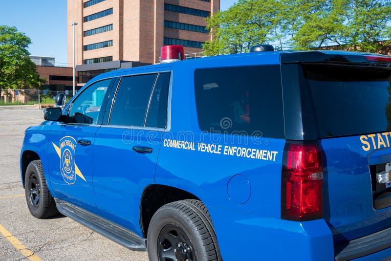 Dimondale MI - June 4, 2022: State of Michigan Commercial Vehicle Enforcement patrol car SUV. High quality photo. Dimondale MI - June 4, 2022: State of Michigan Commercial Vehicle Enforcement patrol car SUV. High quality photo