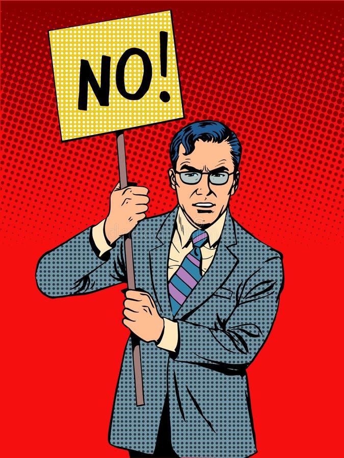 Dimostrante con un manifesto nessun illustrazione vettoriale Dimostrante con un manifesto nessun illustrazione vettoriale