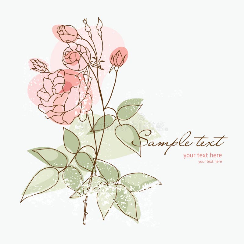 din rose för korthälsningsromantiker stock illustrationer din rose för korthälsningsromantiker stock illustrationer