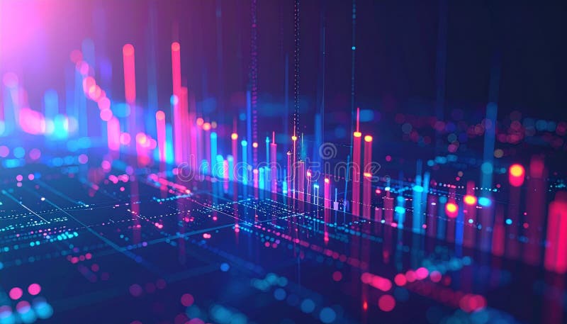 Dinamic data vizualizare tendințe tehnologie hub infografic digital space abstract view analytics stock illustration
