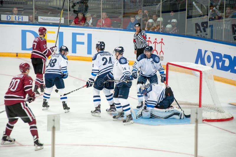 Dinamo Riga contra Dinamo Minsk imagem de stock royalty free