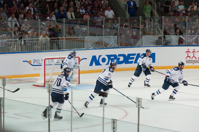 Dinamo Riga contra Dinamo Minsk imagem de stock