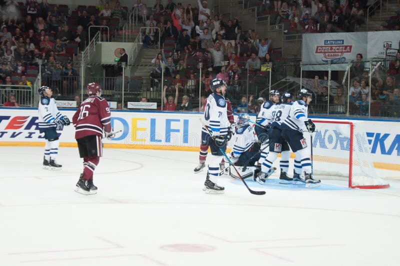 Dinamo Riga contra Dinamo Minsk imagem de stock royalty free