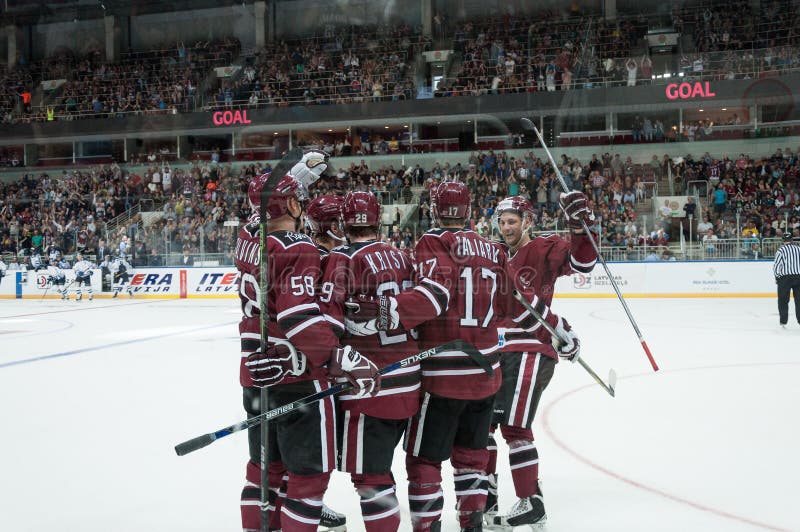 Dinamo Riga contra Dinamo Minsk fotos de stock royalty free
