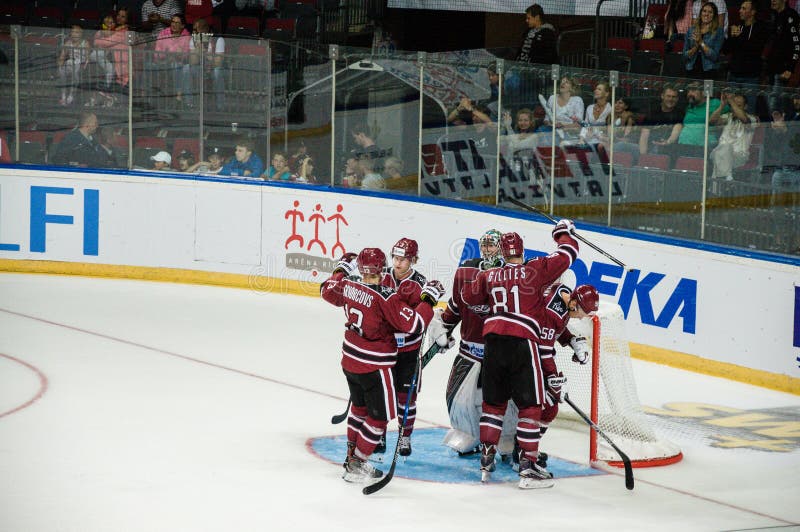 Dinamo Riga contra Dinamo Minsk imagem de stock royalty free