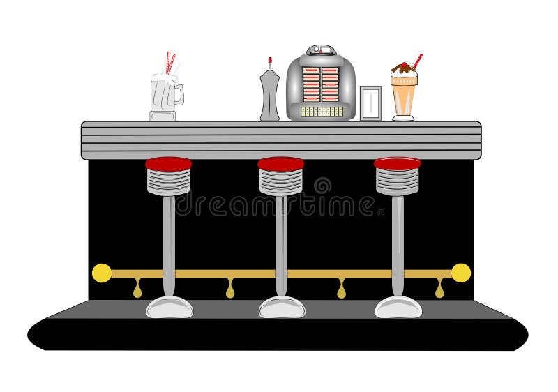 Diner counter vector illustration Diner counter vector illustration