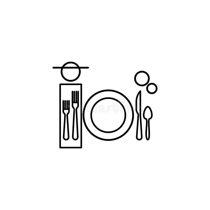 Diner, het pictogram van de lijstetiquette Kan voor Web, embleem, mobiele toepassing, UI, UX worden gebruikt