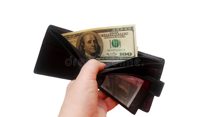 Dinero en su cartera fotografía de archivo libre de regalías Dinero en su cartera fotografía de archivo libre de regalías