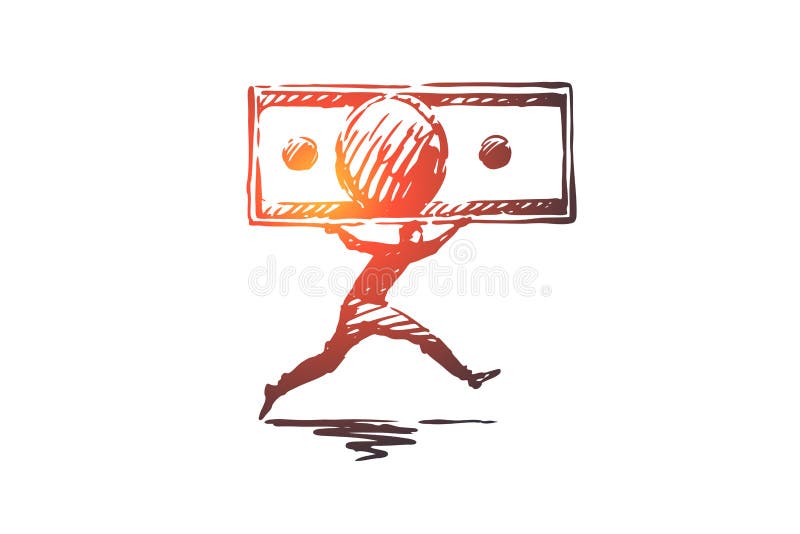 Dinero, flujo, finanzas, negocio, concepto de la riqueza Vector aislado dibujado mano ilustración del vector Dinero, flujo, finanzas, negocio, concepto de la riqueza Vector aislado dibujado mano ilustración del vector