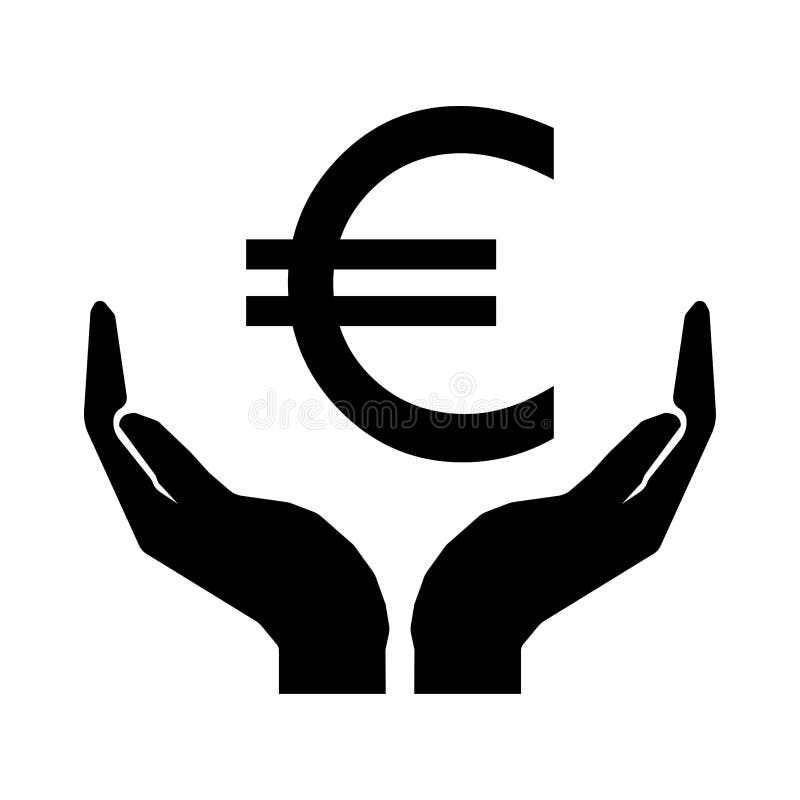 Dinero y manos euro stock de ilustración Dinero y manos euro stock de ilustración