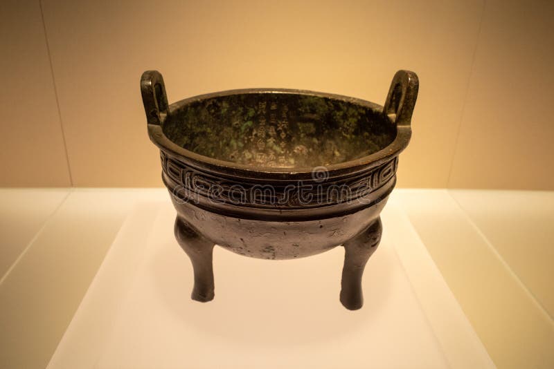 Bronze ding vessel Chinese ritual bronzes.