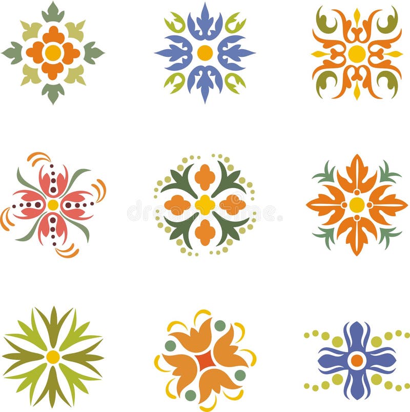 Adornos florais ilustração stock