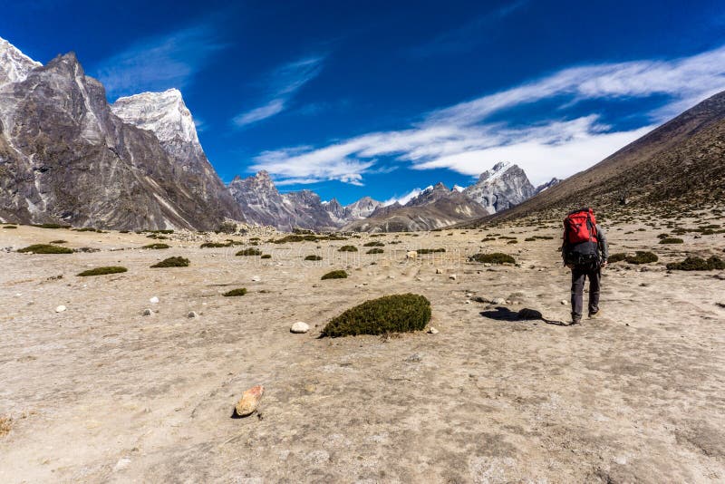 Dingboche à Lobuche, Népal photographie stock Dingboche à Lobuche, Népal photographie stock