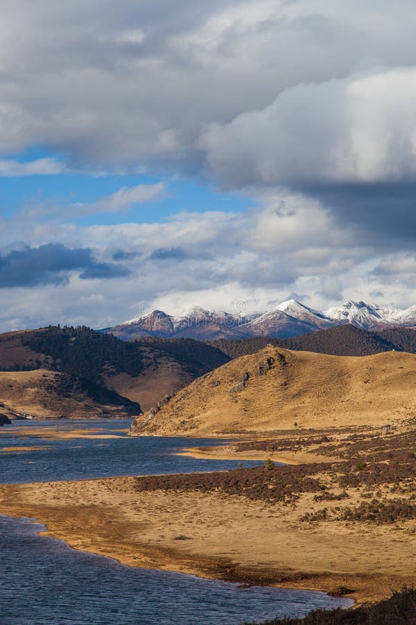 Sunset in Dingdong lake of MULI in Sichuan from China